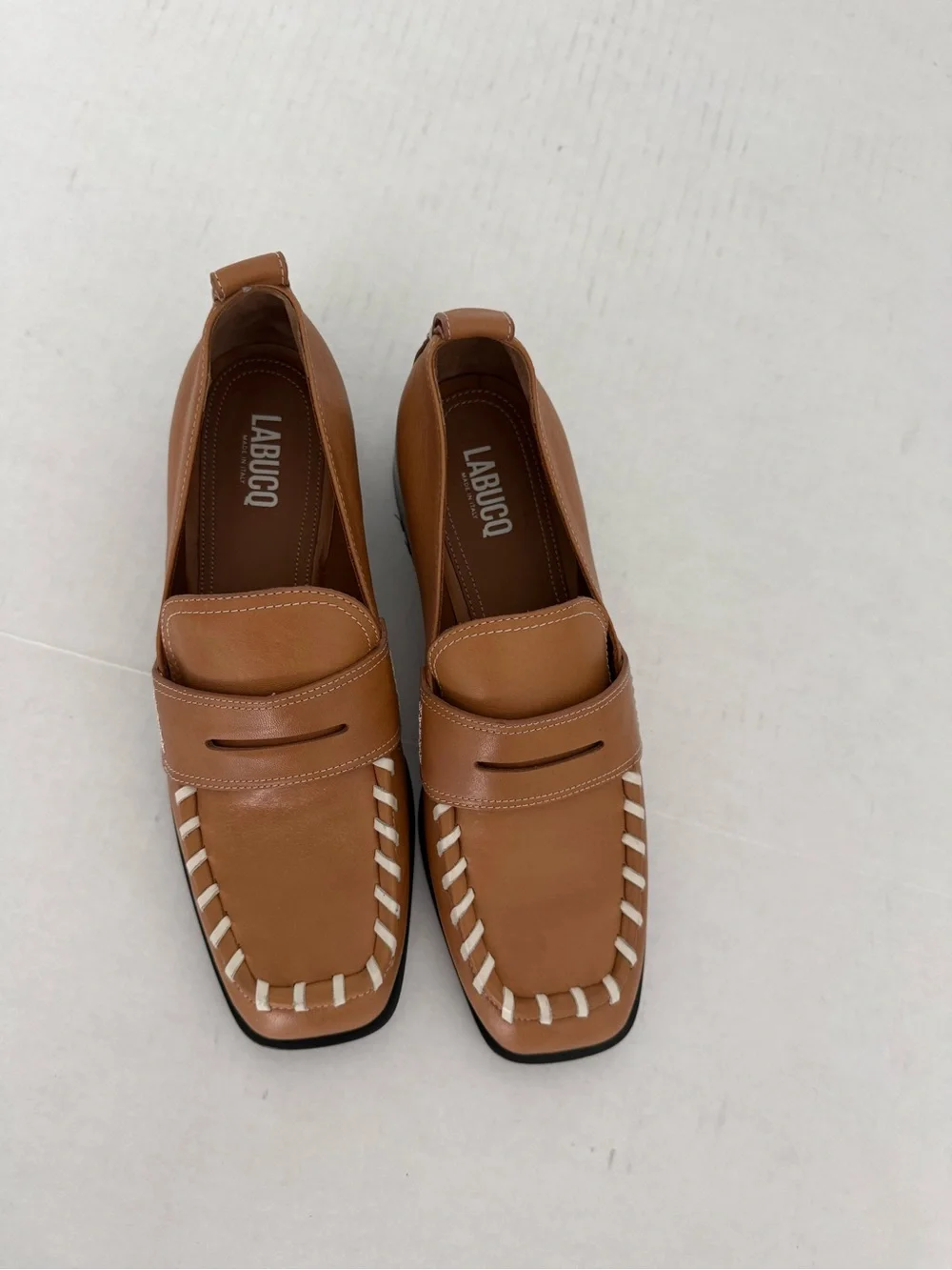 Labucq George Loafers with White Stitching Size 40